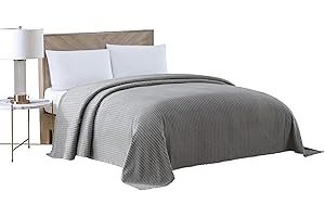 Beatrice Home Fashions Channel Chenille Bedspread, King, Gray