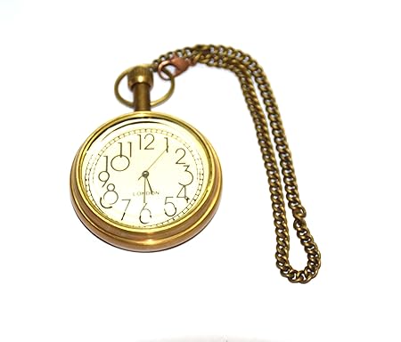 APS Craft Brass Pocket Watch, Dia 5 cm, Antique, Small
