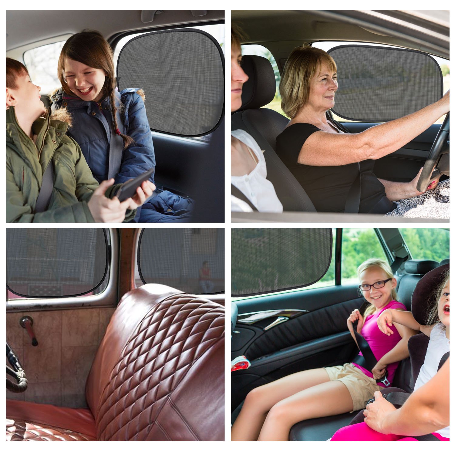 Phyles Parasol de Coche, Ventana lateral del coche Sombrillas Bloqueador solar Bebé Universal Protectores contra el sol Bloqueo Nocivo Rayos UV Calor del sol Calor para bebés Niños Mascotas