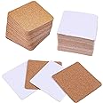 LOCOLO 80 Pieces Self-Adhesive Cork Squares Set, 3.5 x 3.5 Inches Cork Squares Cork Board Squares Backing Cork Tiles Sheets C