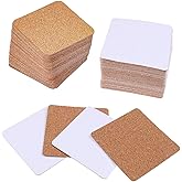 LOCOLO 80 Pieces Self-Adhesive Cork Squares Set, 3.5 x 3.5 Inches Cork Squares Cork Board Squares Backing Cork Tiles Sheets Cork Mat for Coasters and DIY Crafts