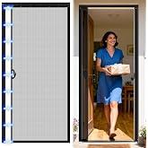 Beeveer Retractable Screen Door with Sliding Track Fits Door Size 36" x 82" | Curtain Size 38'' x 83'',Pet Friendly, Magnetic Fiberglass Mesh Screen for Patio, French Sliding Doors, Weighted Bottom