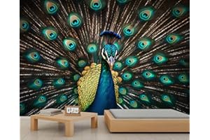 Peacock Mural Wallpaper, Animal Wallpaper for Walls, Traditional Wall Mural, Large 3D Mural for Bedroom Living Room Home Deco