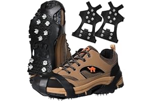 Ice Cleats Snow Traction Cleats Crampons for Shoes and Boots Non-Slip Overshoe Crampons for Women Men Walking on Snow and Ice