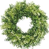 JDKPK 28 Inch Large Eucalyptus Wreaths for Front Door Artificial Green Leaves Greenery Indoor Outdoor Wreath Home Decor Porch Window Wall Farmhouse Door Decorations Spring Summer Fall All Seasons