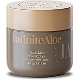 InfiniteAloe Nordic Mud Face Mask Skin Care Treatment, Peat + Charcoal + Aloe Vera + HA Combined, Suitable for All Skin Types - 4oz.
