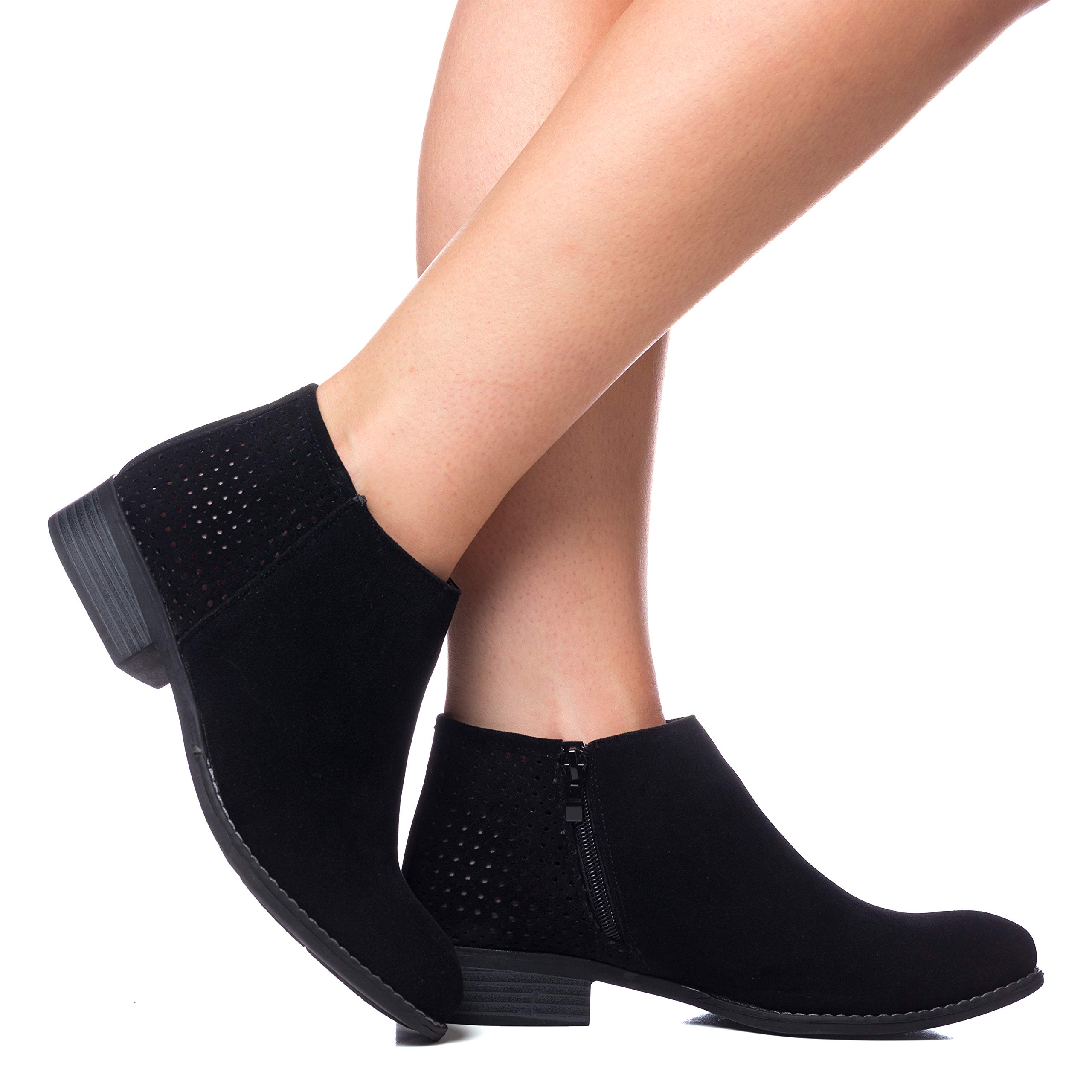 Riverberry Women's JENA Cut Out Style, Low Heel Ankle Bootie Boots - Image 8