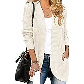 ZESICA Women's Fall Winter 2026 Long Sleeve Open Front Casual Lightweight Soft Knit Cardigan Sweater Outerwear