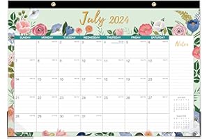 LORTARL Desk Calendar 2024-2025 - Calendar 2024-2025 from July 2024 - December 2025, 12''× 16.8'', Desk Calendar Planning with Large Ruled Blocks, Corner Protectors