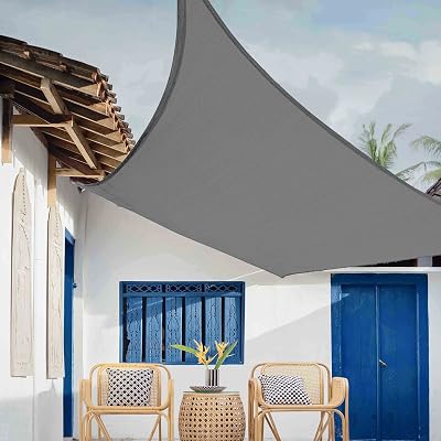 Sunal Sun Shade Sail 3m x 4m Grey Waterproof Rectangle with Free Rope