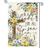 AVOIN colorlife Spring Floral Garden Flag 12x18 Inch Double Sided Outside, Eucalyptus Flowers Seasonal Cross Yard Outdoor Flag