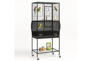 KNUTI Universal Bird Cage Seed Catcher Universal Mesh Skirt Cover Stretchy Small Animal Cages Cover Pet Removable Durable Protector (Extra Large, Black)