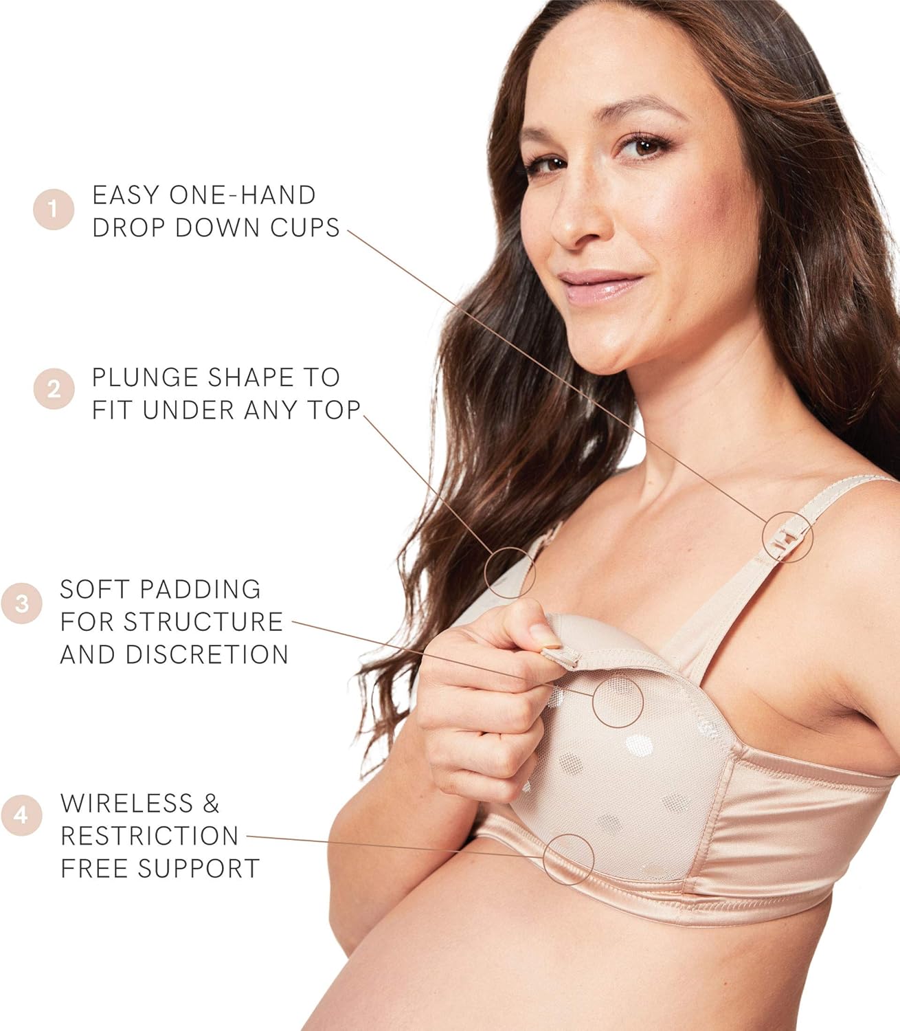 Cake Maternity Mousse Wirefree Nursing Bra for Breastfeeding, Padded Wireless Maternity Bra: Clothing