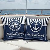 Macorner Personalized Throw Pillow, Custom Anchor Compass Coastal Pillow for Boat Owners, Beach House Decor, Sailing Gift for Couples &amp; Families