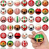 Libima 36 Pcs Christmas Stress Balls Toys Bulk, 2 Inch Foam PU Stress Squeeze Balls Santa Claus Stress Relief Toys Xmas Tree Santa Claus Snowman Stress Relief Toys for Christmas Party Favors