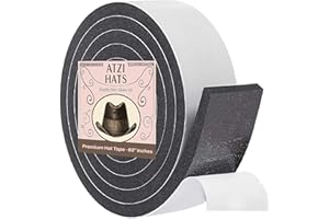 ATZI HATS Hat Tape Roll 60" (5 Feet) - Hard Hats Size Reducer Foam Filler - Cap Sizing Strip Insert - for Fedora, Baseball Caps, Pana, Straw, Cowboy, Western