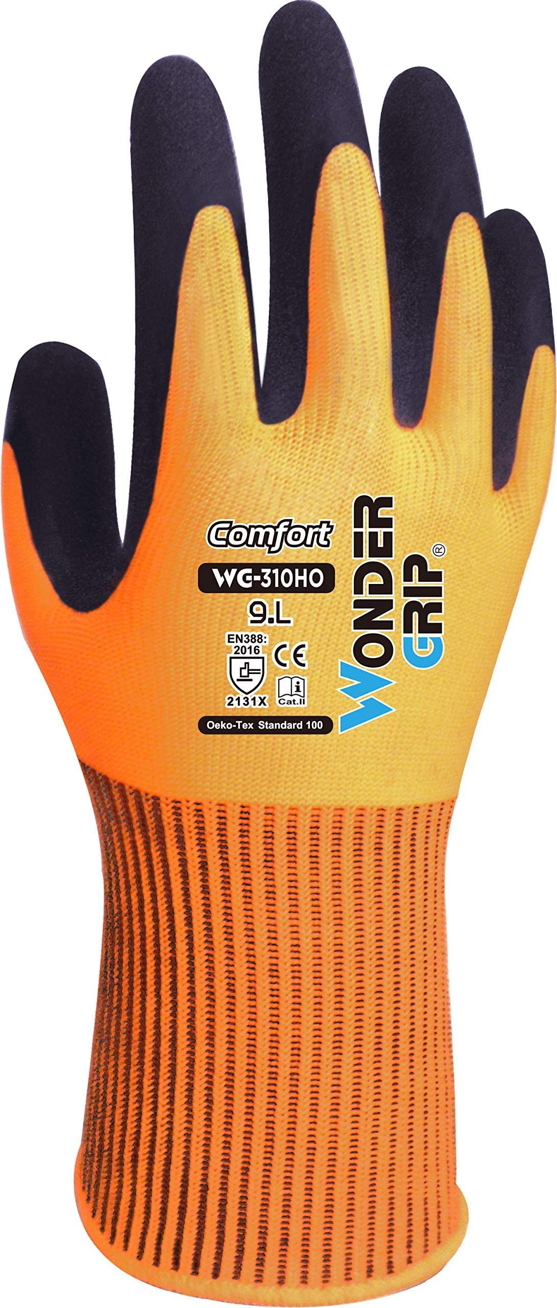 Wonder Grip WG-310 HO Comfort Work Gloves - Safety and Comfort, Size L/09