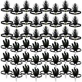 Ceenna 24 Pieces 1920s Flapper Headband Black Feather Headband Costume Flapper Headpiece 20s Rhinestone Hair Accessory for Women