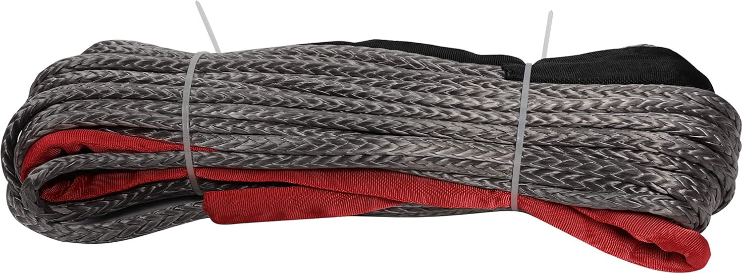 Grey ZESUPER SK75 3/8 x 100ft Dyneema Synthetic Winch Rope Car Tow