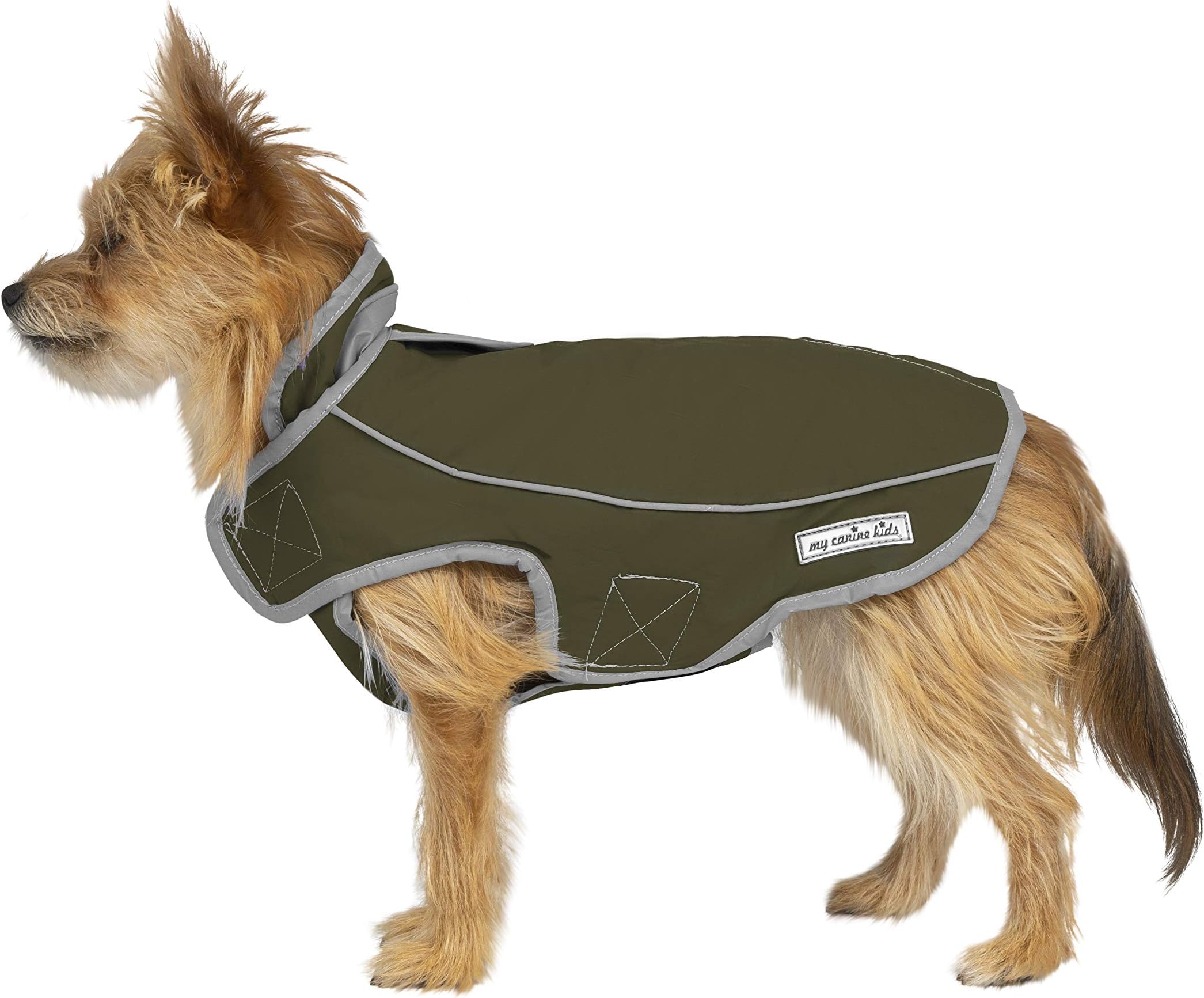My Canine Kids Jacket for All Dogs, Fleece-Lined, Waterproof Doggie Vest, Reflective Pet Parka (2200) (XX-Small, Brown)