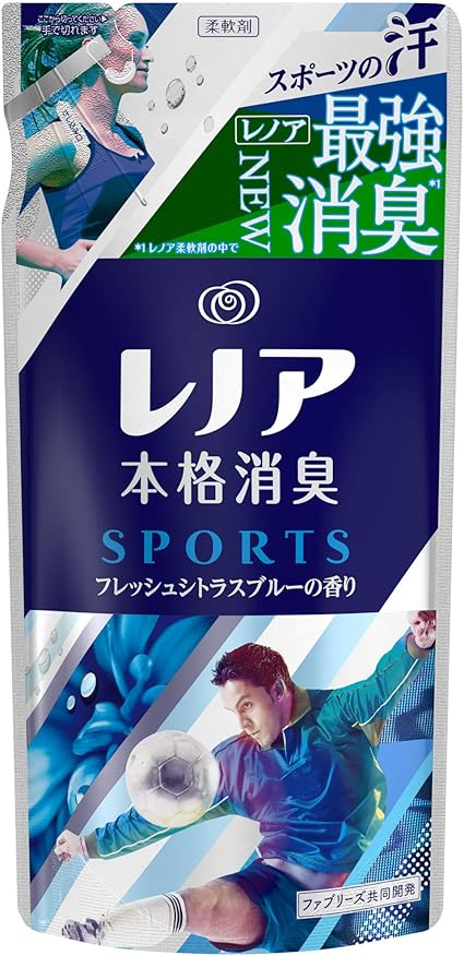 Amazon レノア 本格消臭 柔軟剤 スポーツ フレッシュシトラスブルー 詰め替え 430ml 液体柔軟剤 通販