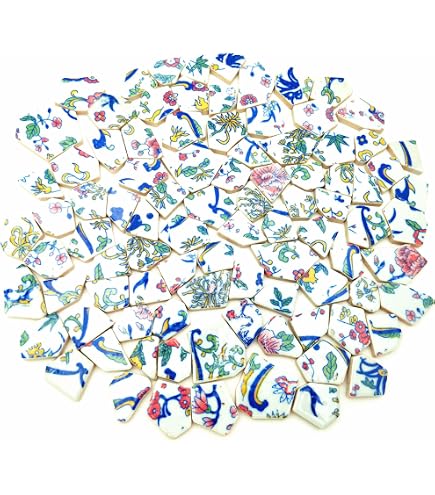 500g Mixed Color Willow Leaf Ceramic Mosaic Pieces - Irregular Petal Shape Tiles For DIY Crafts & Home Decor