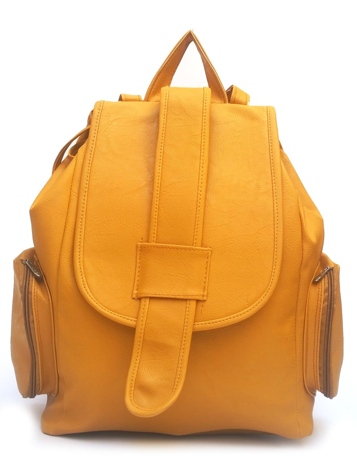 vintage women's backpack handbag (mustard,bag 164)