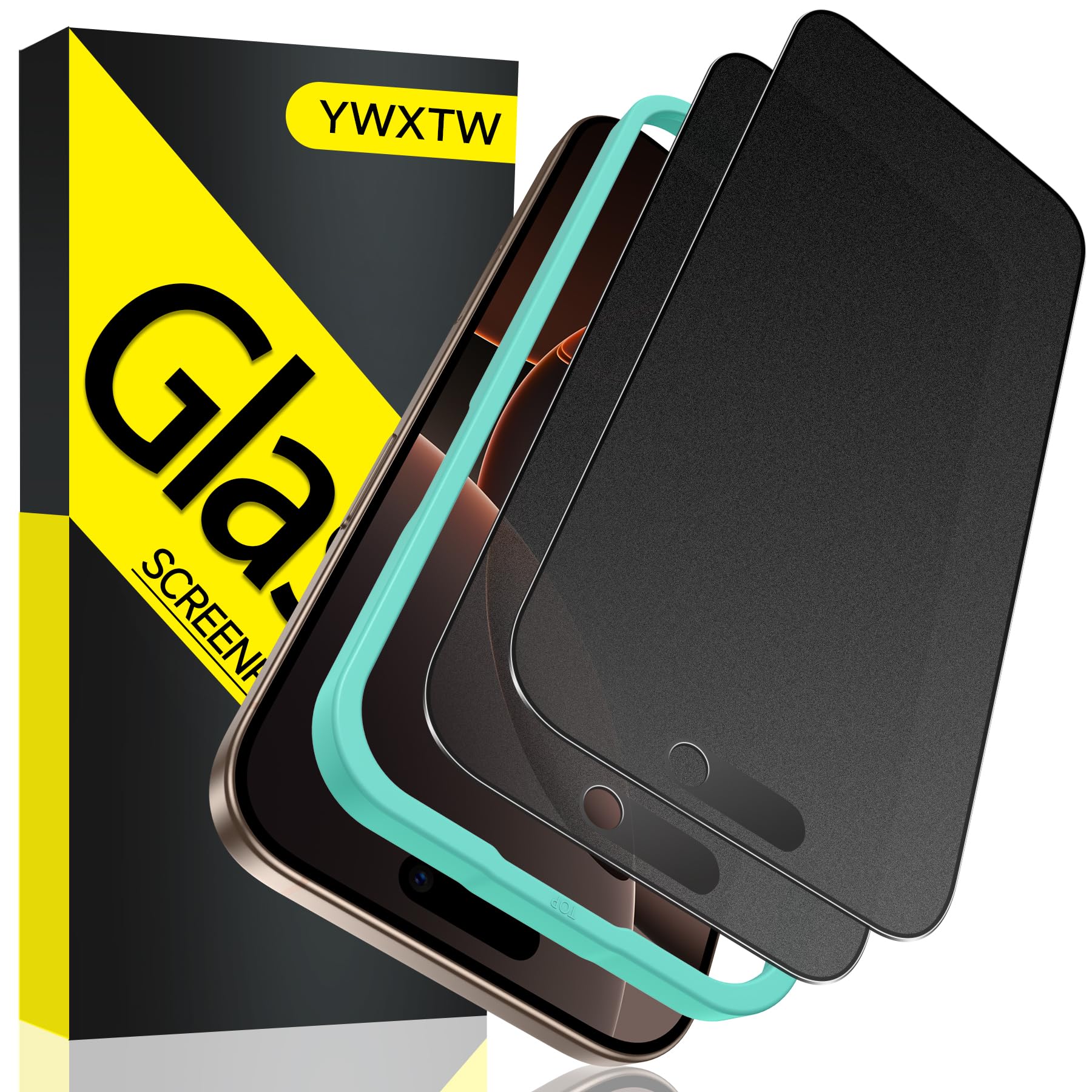 YWXTW 2 Pack Matte Privacy Screen Protector for iPhone 16 Pro Max, 28° Anti-Spy iPhone 16 Pro Max Privacy Screen Protector Anti-Glare & Anti-Fingerprint Case Friendly Tempered Glass Film, Bubble Free