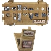 WYNEX Molle Car Visor Organizer Detachable Card Pouch, Fit Most Vehicles | M-13.5x7", Auto Sun Visor Storage Molle Panel, Elastic Webbing Slots, for Glasses &amp; Tactical Gear
