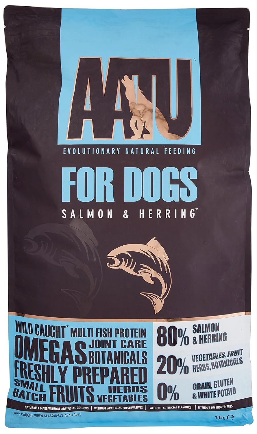 AATU 80/20 Dry Dog Food, Salmon, High Protein, Grain Free Recipe, No Artificial Ingredients, 10