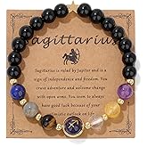 GolbalJew Zodiac Bracelets for Women 12 Constellations Healing Crystal Stone Beads Bracelet Birthday Zodiac Gifts Horoscope Spiritual Bracelet