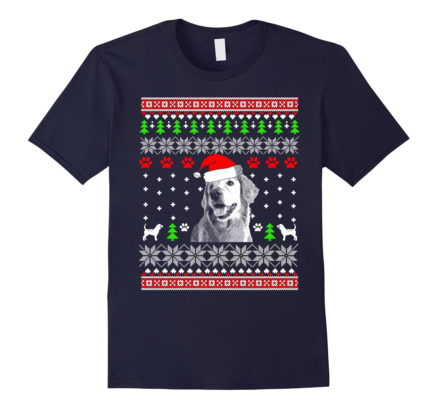 Cute Christmas Golden Retriever T-Shirt-ANZ