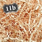 ZEBMOON 1 LB Champagne Crinkle Cut Paper Shred Filler Great for Gift Wrapping, Basket Filling, Birthday, Wedding, Halloween, Thanksgiving, Christmas Day, New Year Party Decorations Filling Supplies