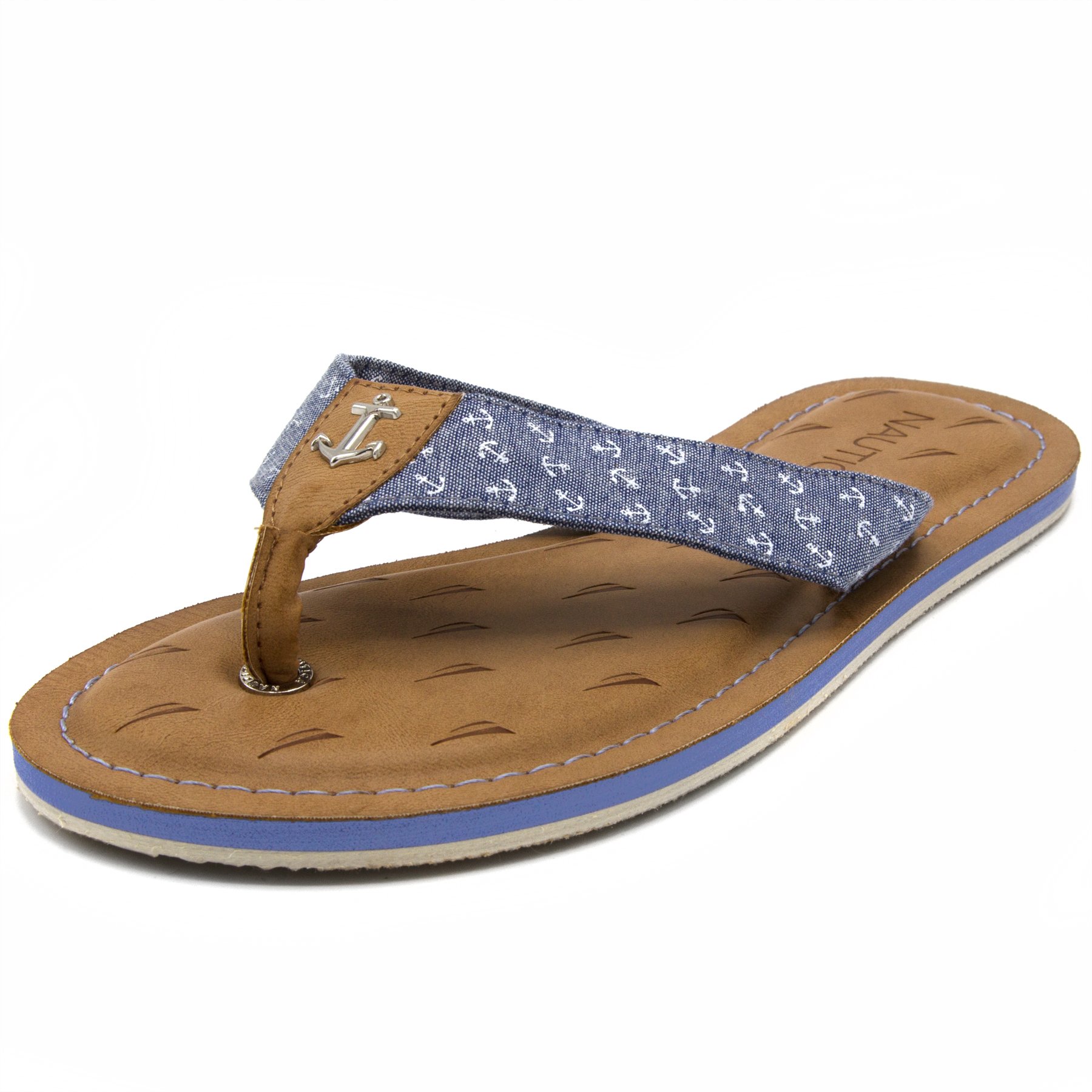 Nautica Women's Gulf Breeze Fabric Strap Flip Flop, Beach Sandal
