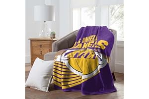 NORTHWEST Los Angeles Lakers NBA Officially Licensed 60″×80″ Raschel Blanket – All Team Logos & Colors – Extra-Large Game Day & Bedroom Throw for Fans & Decor