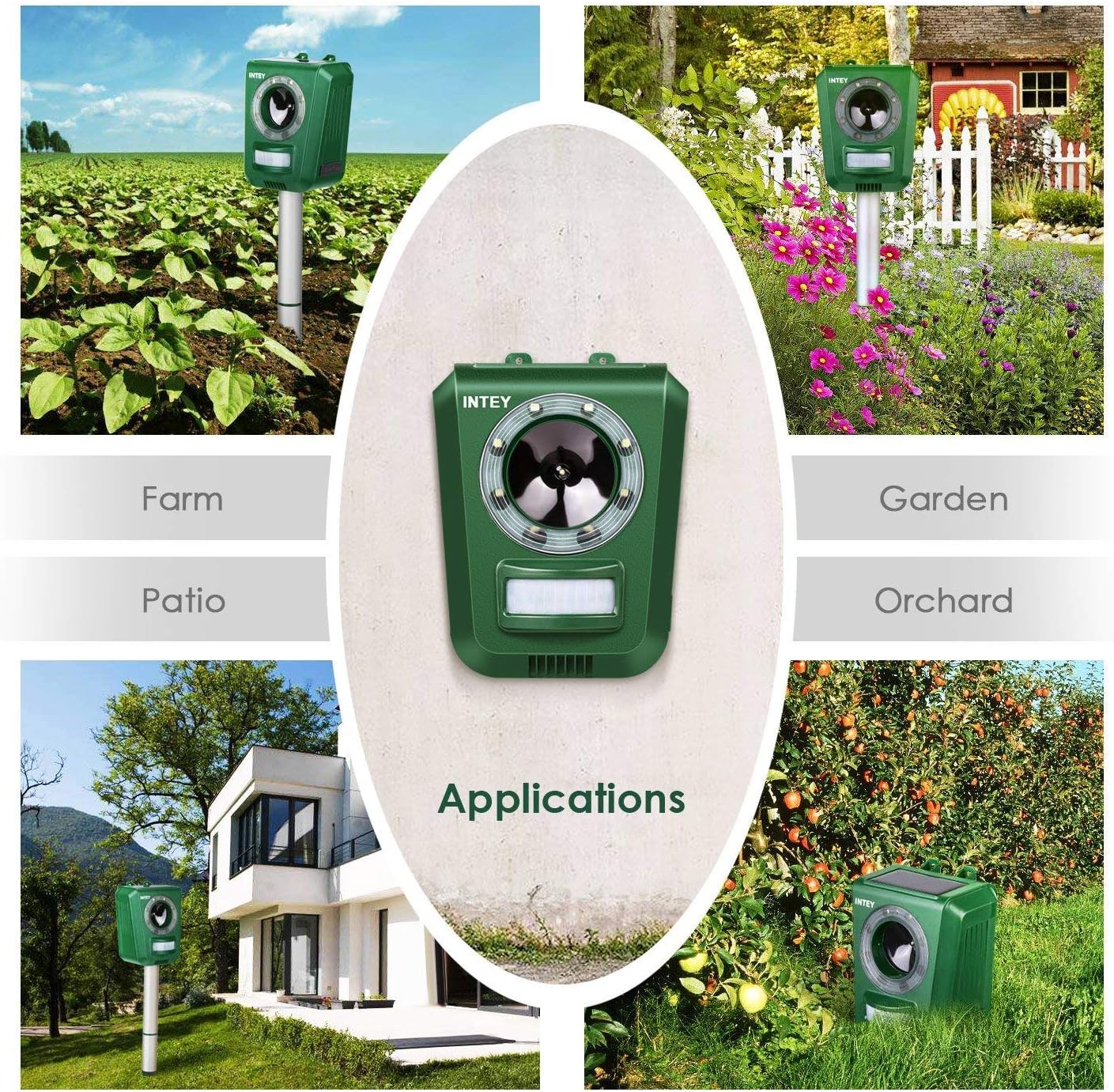 Intey Repulsif Chat Ultrasons Et Led Eloigner Les Chats Les Chiens Et Les Renard Pour Jardins Et Champs Avec Detecteur De Mouvement Chargement D Energie Solaire Et Du Cable Usb Amazon Fr Animalerie