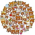 50PCS Kawaii Cartoon Bear Stickers for Kids and Teens Vinyl Waterproof Laptop Sticker Pack for Skateboard Bike Water Bottles Phone Suitcase Party Décor School Reword for Kids (SCX)
