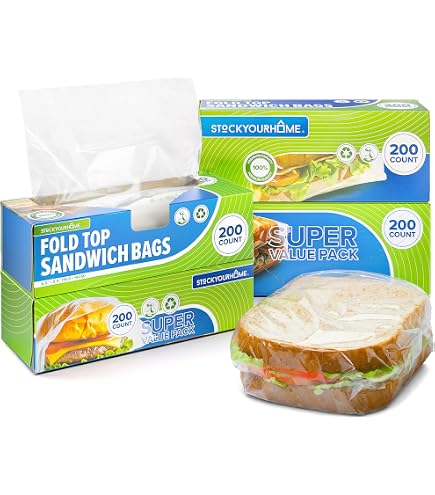 Amazon.com: Glad 60771 180-Count Top Fold Sandwich Bag (Case of 12