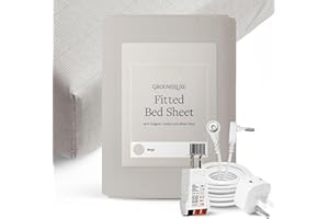 Groundluxe Organic Grounding Sheets - King Size Fitted Earthing Sheet, Complete Set with Cord & Outlet Tester