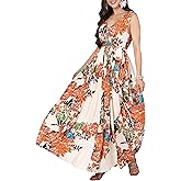 KOH KOH Womens 2026 Long Wedding Guest Spring Summer Sleeveless Vneck Maxi Dress