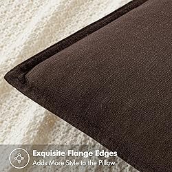 MIULEE Decorative Linen Euro Sham Pillow Covers