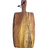 Totally Bamboo Rock & Branch Acacia Wood Serving Paddle, Wood Cutting Board with Handle for Kitchen and Charcuterie Boards
