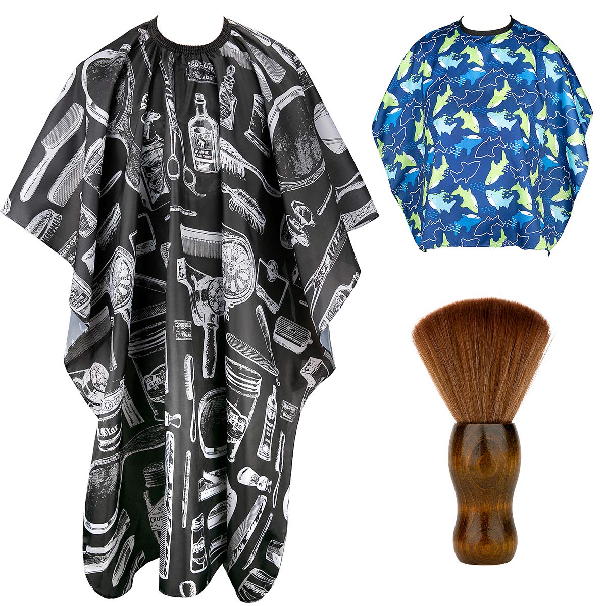 Himart Hair Cutting Barber Cape 2 Pack Professional Haircut Salon Cape for Men Women Children with Neck Duster Brush : Beauty