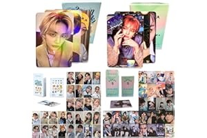 Neffliwe 100 Pcs/2 Pack SKZ Laser Photocards SKZ Lomo Cards 5-Star Al-bum Card Korean pop Merchandise Gift for Fans