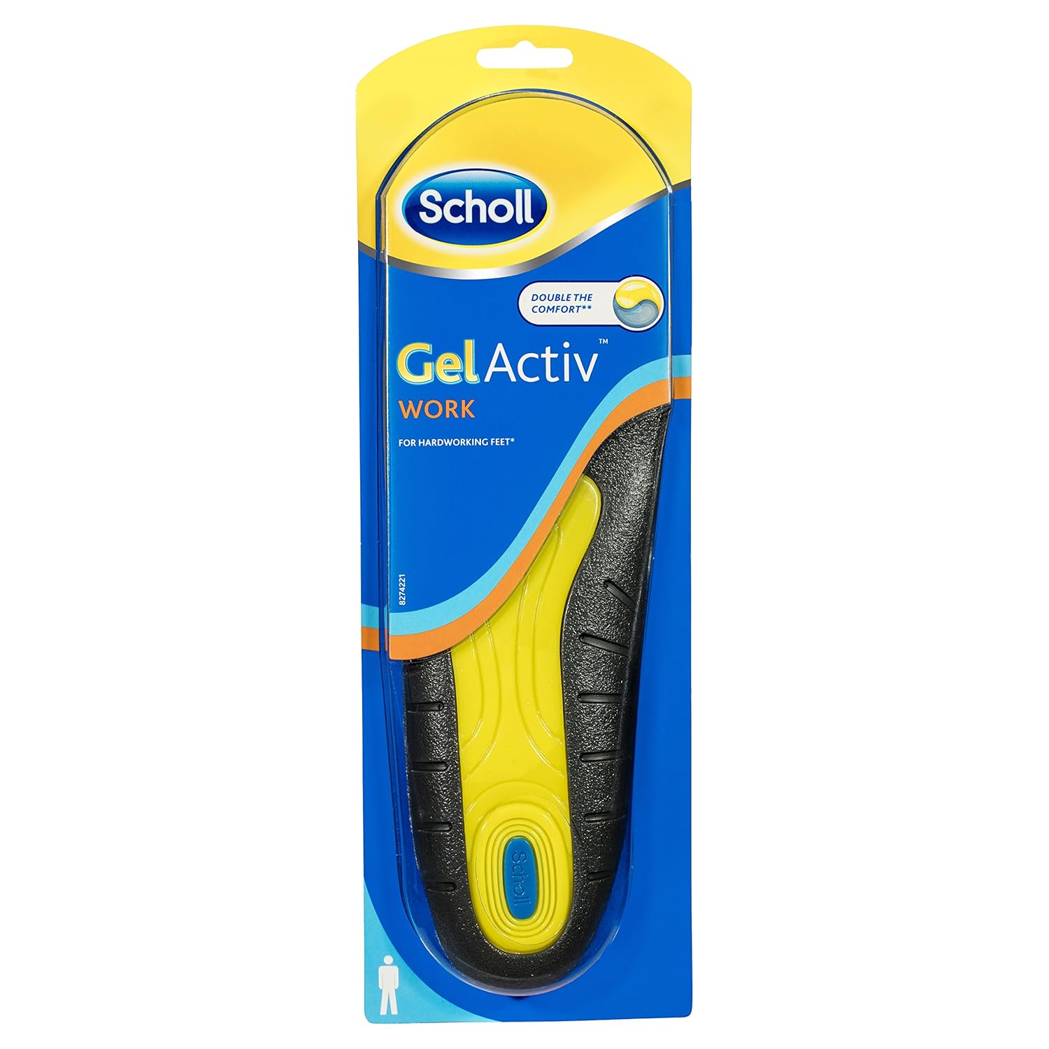 Scholl Gel Active Work Insoles for Men, Size UK 6 12 Gel Sole, All