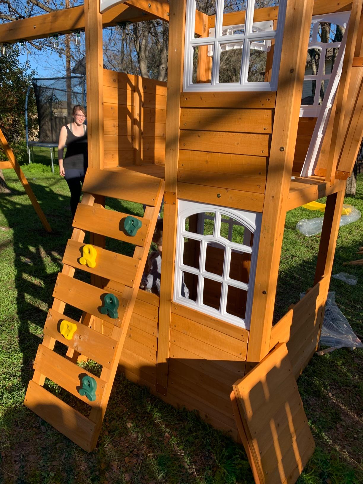 89/mo Finance KidKraft Lewiston Retreat Cedar Wood Swing Set PLAYSET