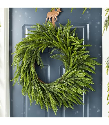 Amazon.com: Glitzhome 28 Inch Christmas Norfolk Pine Wreath for