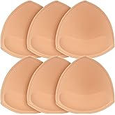 Nimiah Bra Pads Inserts 3 Pairs, Sewn Edge Removable Boob Replacement Padding for Swimsuit Sport Fits AB, CD, DE Cups