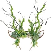 MOSTORY Branch Deer Antler Headband, Woodland Reindeer Ear Headpiece for Renaissance, Flower Antlers Headband Tree Costume