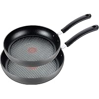 T-fal E765S2 Ultimate Hard Anodized Nonstick 8 In and 10 In Fry Pan Cookware Set, 2 Piece Frying Pan Set, Black